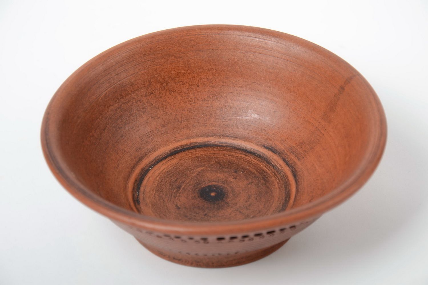 Beautiful handmade designer brown clay bowl for first courses 350 ml photo 3