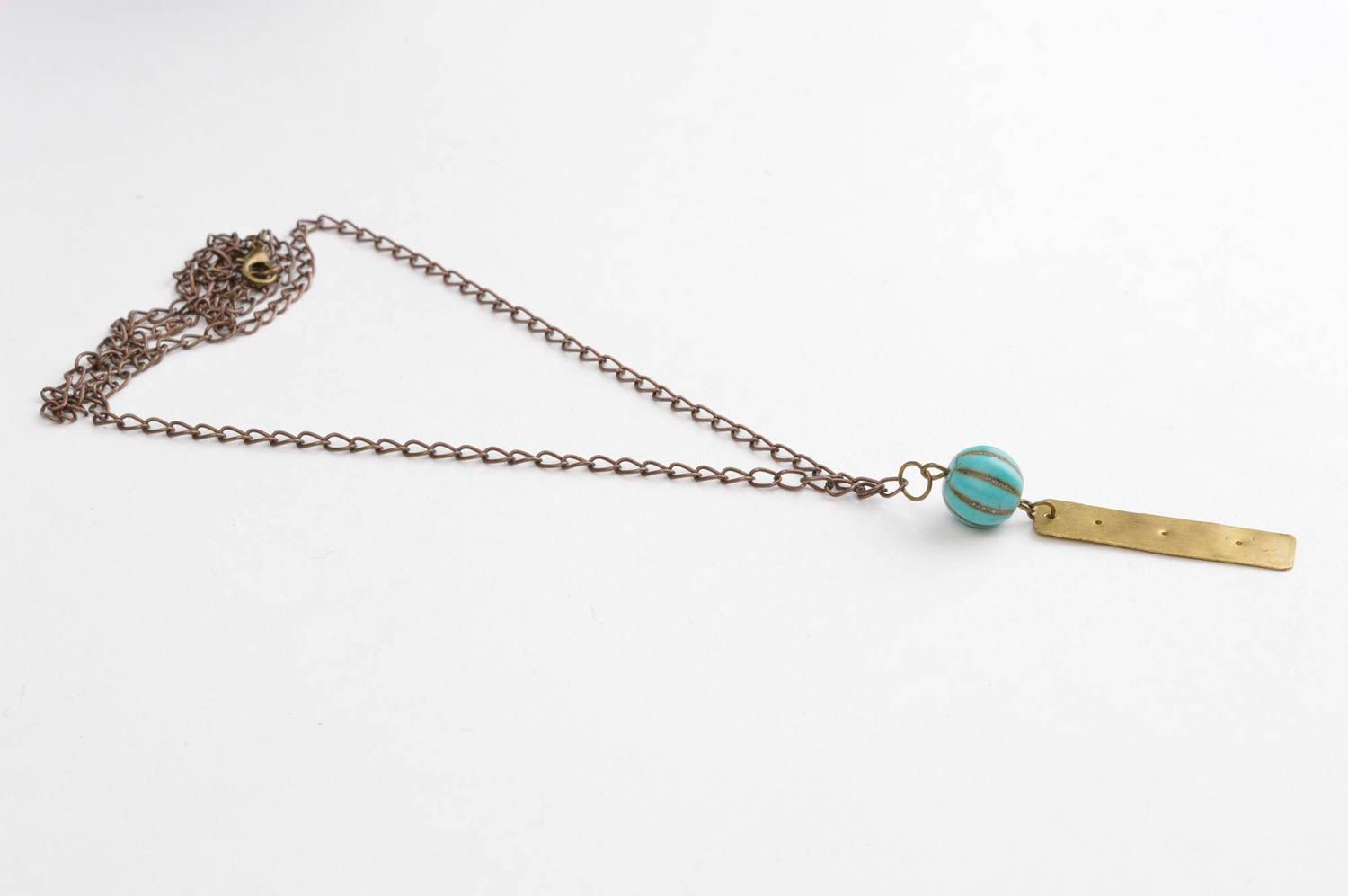 Handmade copper jewelry brass accessory unusual pendant handmade pendant photo 3