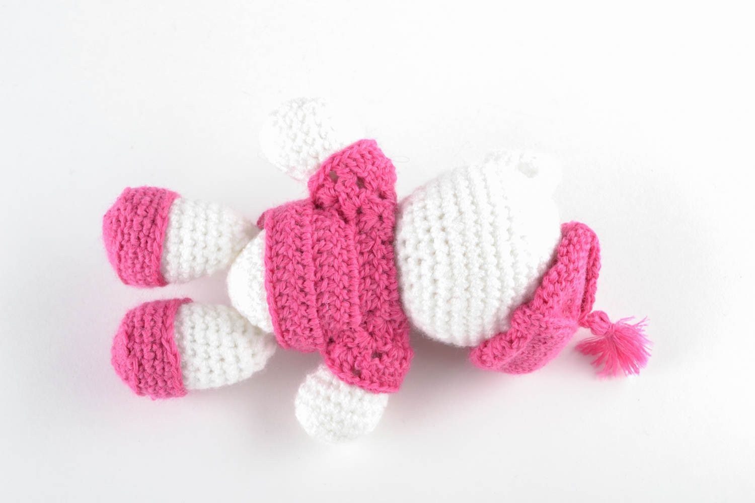 Soft crochet toy Bear in Pink photo 2