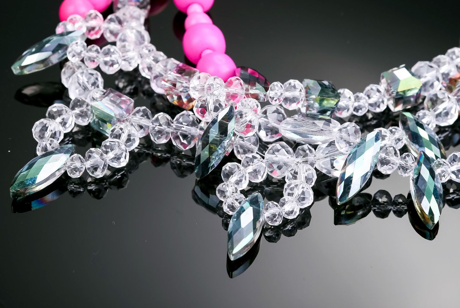 Styish handmade necklace with crystals photo 1