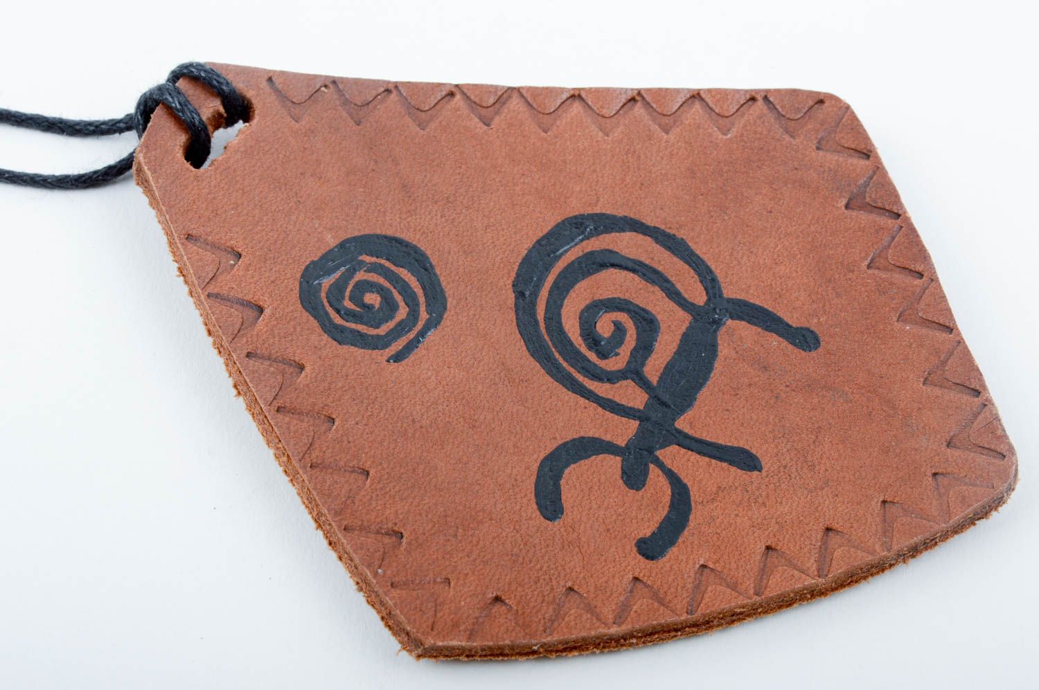 Colgante artesanal de cuero accesorio para mujer bisutería bina Escarabajo foto 4