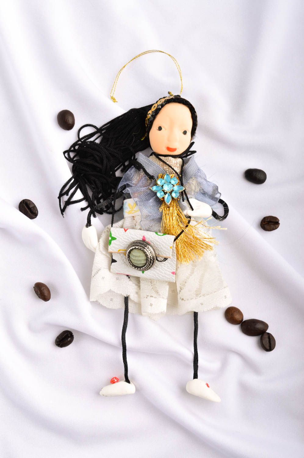 Авторская кукла ручной работы кукла для интерьера с фотоаппаратом игрушка кукла фото 1