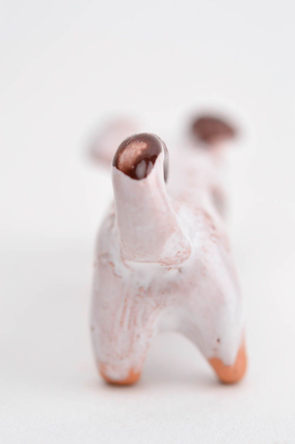 Hund hadgefertigte schöne Keramik Deko Figur aus Ton Tier Statue Miniatur Figur foto 9