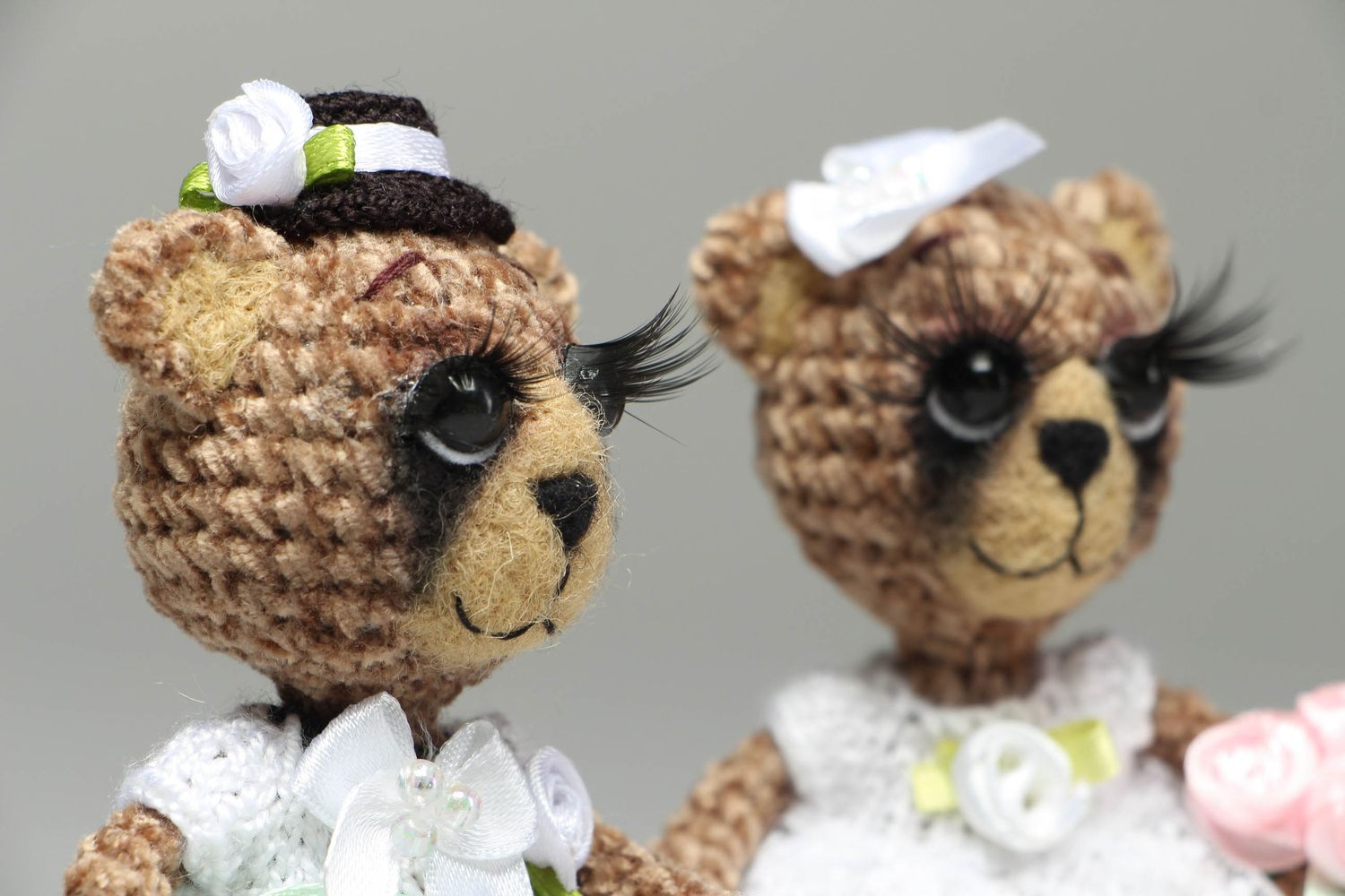 Soft crochet wedding toy bears photo 2