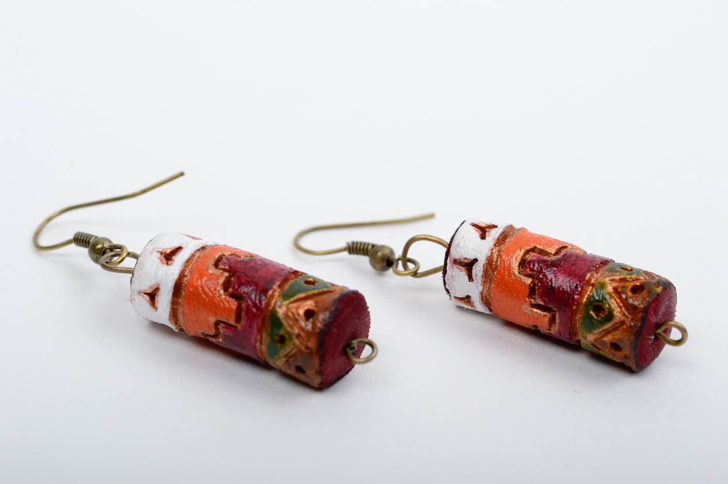 Stylish handmade ceramic earrings thread earrings beautiful jewellery gift ideas photo 4