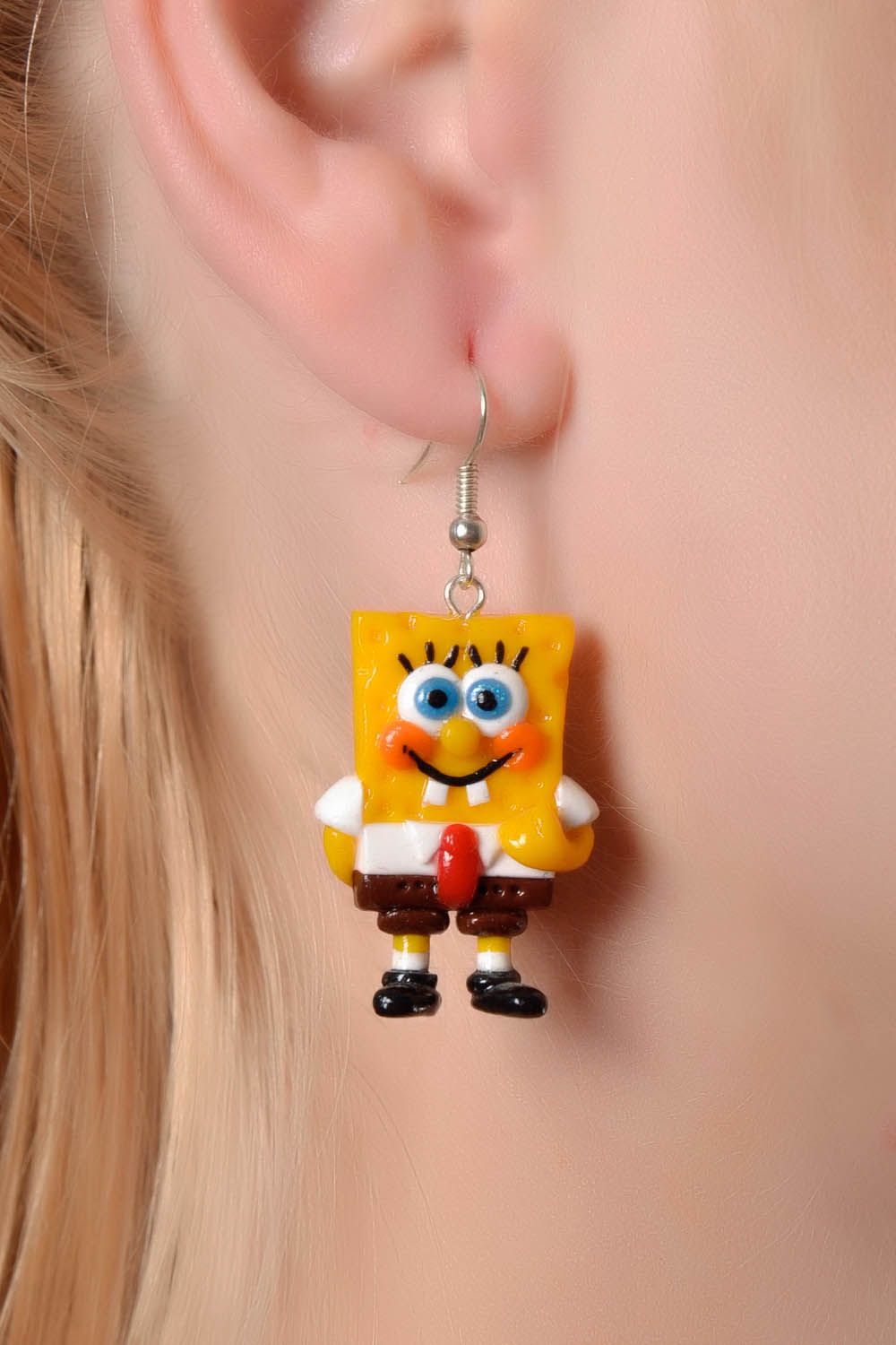 Handgemachte Ohrringe aus Polymerton Spongebob foto 5