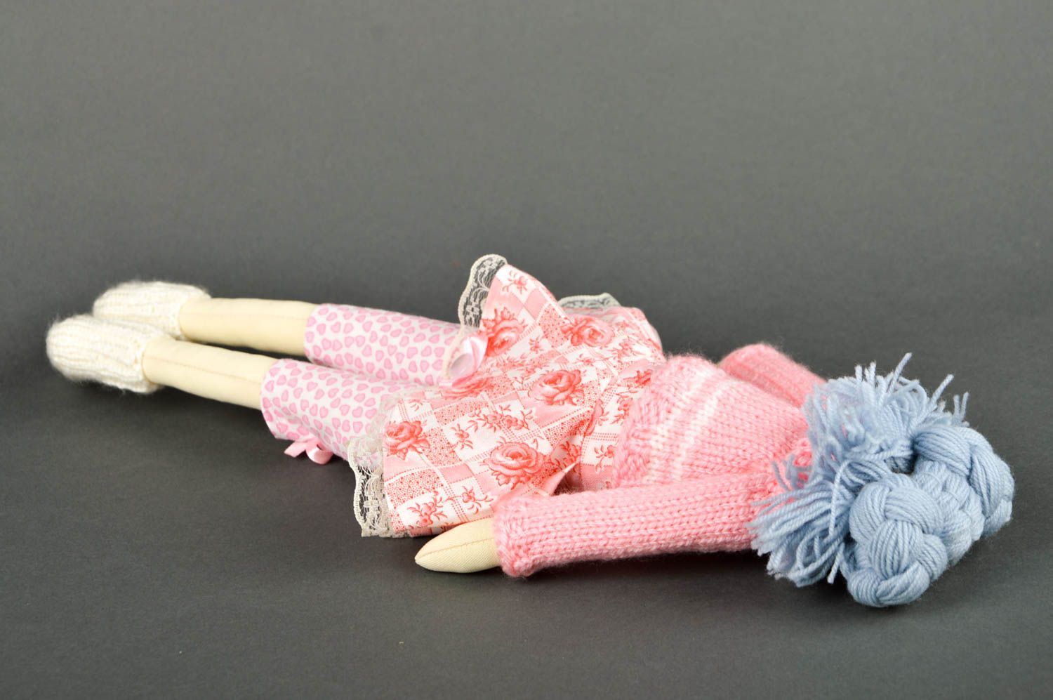 Rag doll handmade fabric toy textile toy for children nursery decor ideas photo 5