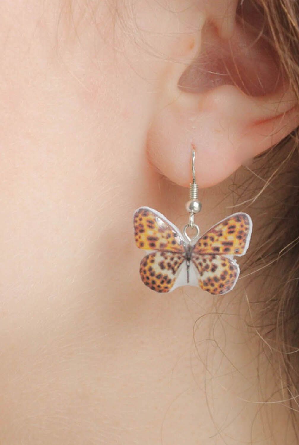 Handgemachte Ohrringe Schmetterlinge foto 1