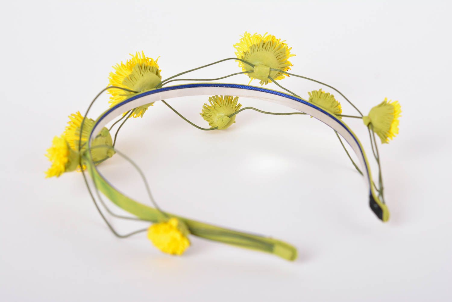 Handmade female accessory yellow bright hairband flower designer hairband photo 2
