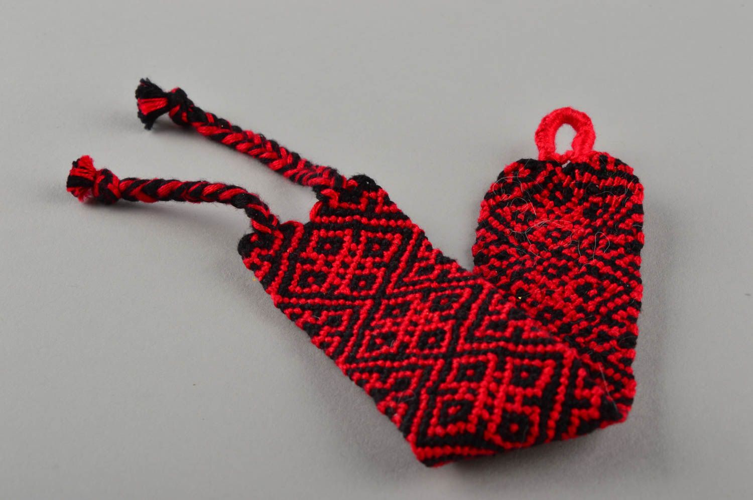 Handmade Armband Frauen schwarz rotes Stoff Armband Geschenk für Frau schön foto 5