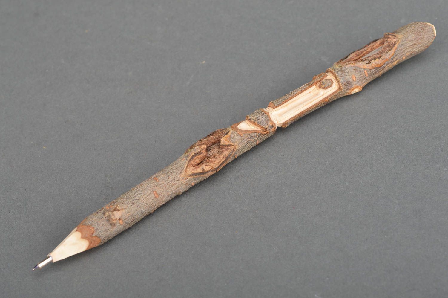 Bolígrafo de madera de estilo ecológico tallado a mano regalo original artesanal foto 1