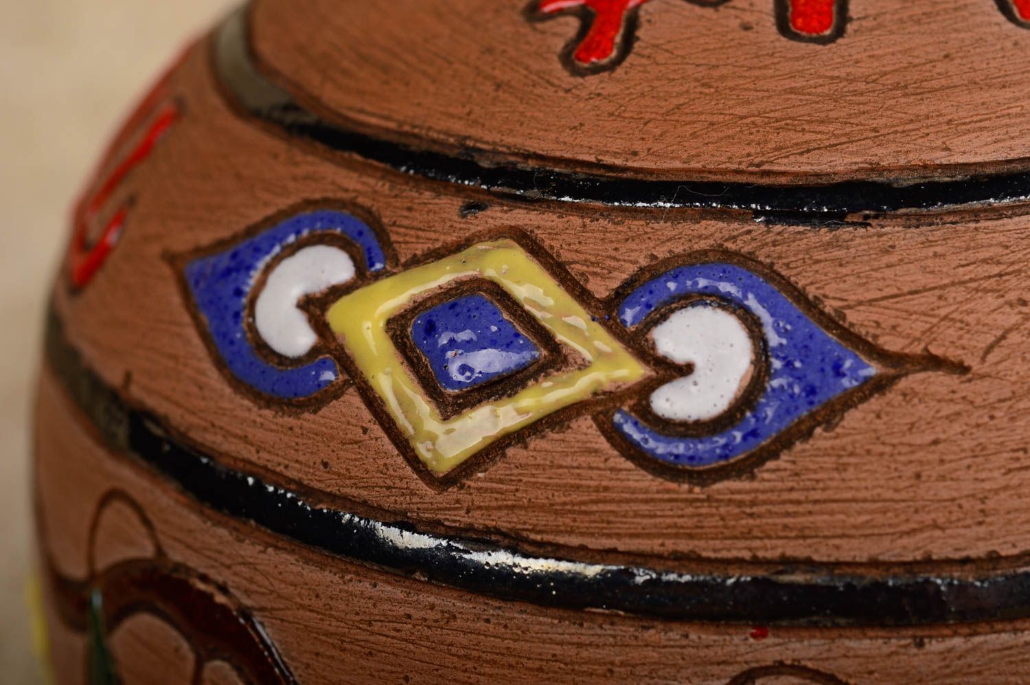 Jarro de cerámica hecho a mano utensilio de cocina elemento decorativo foto 3