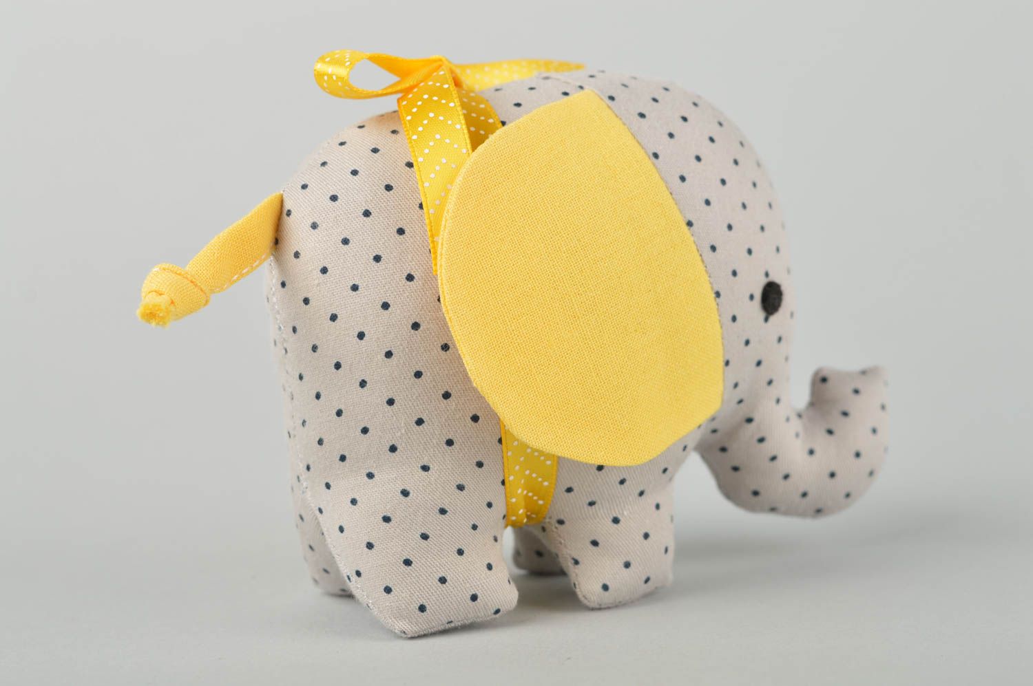Peluche éléphant fait main Jouet enfant Cadeau original tissu coton design photo 5