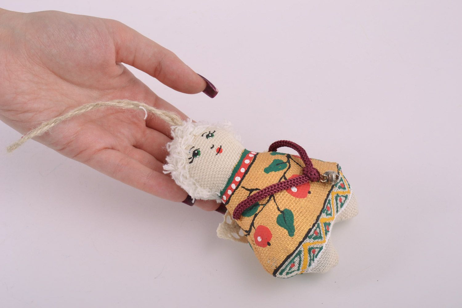 Jouet décoratif à suspendre objet en tissu fait main design original Ange photo 2