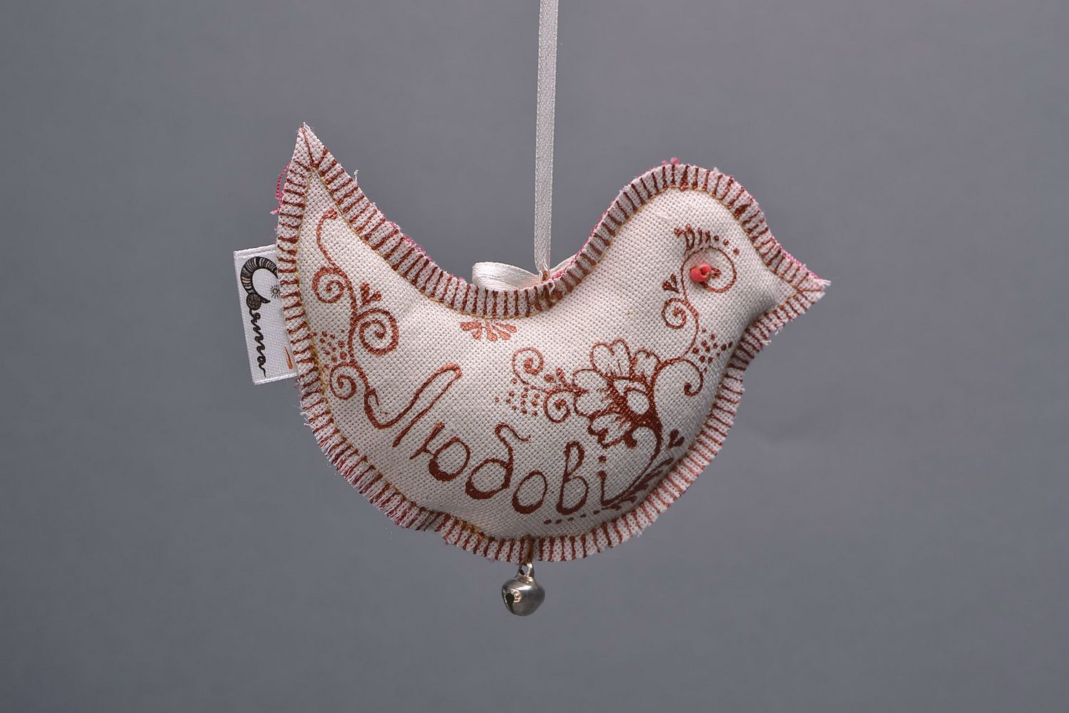 Suspension décorative en tissu Oiseau d'amour photo 2