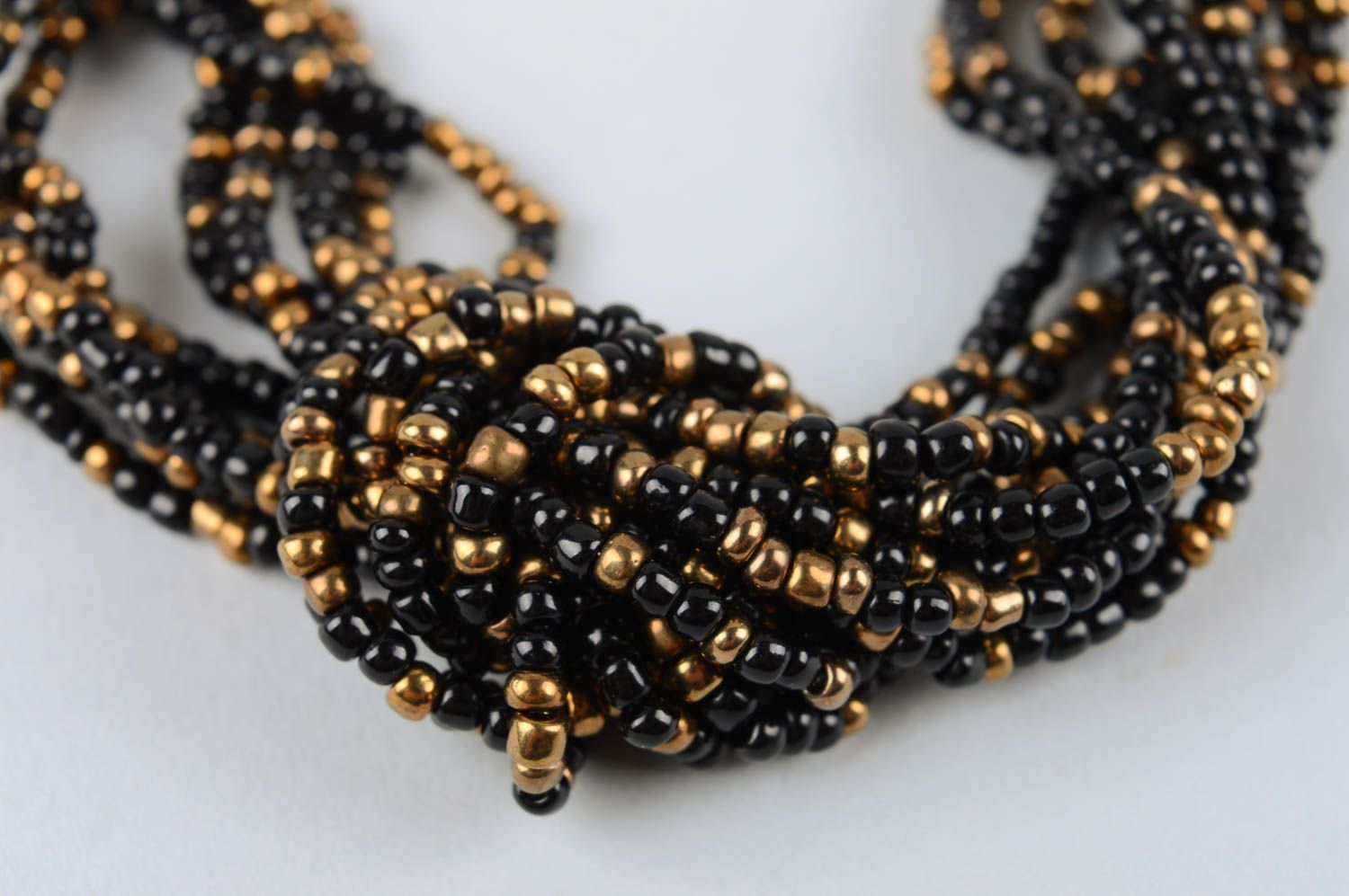 Multi-layer black and golden beads bracelet for her photo 4