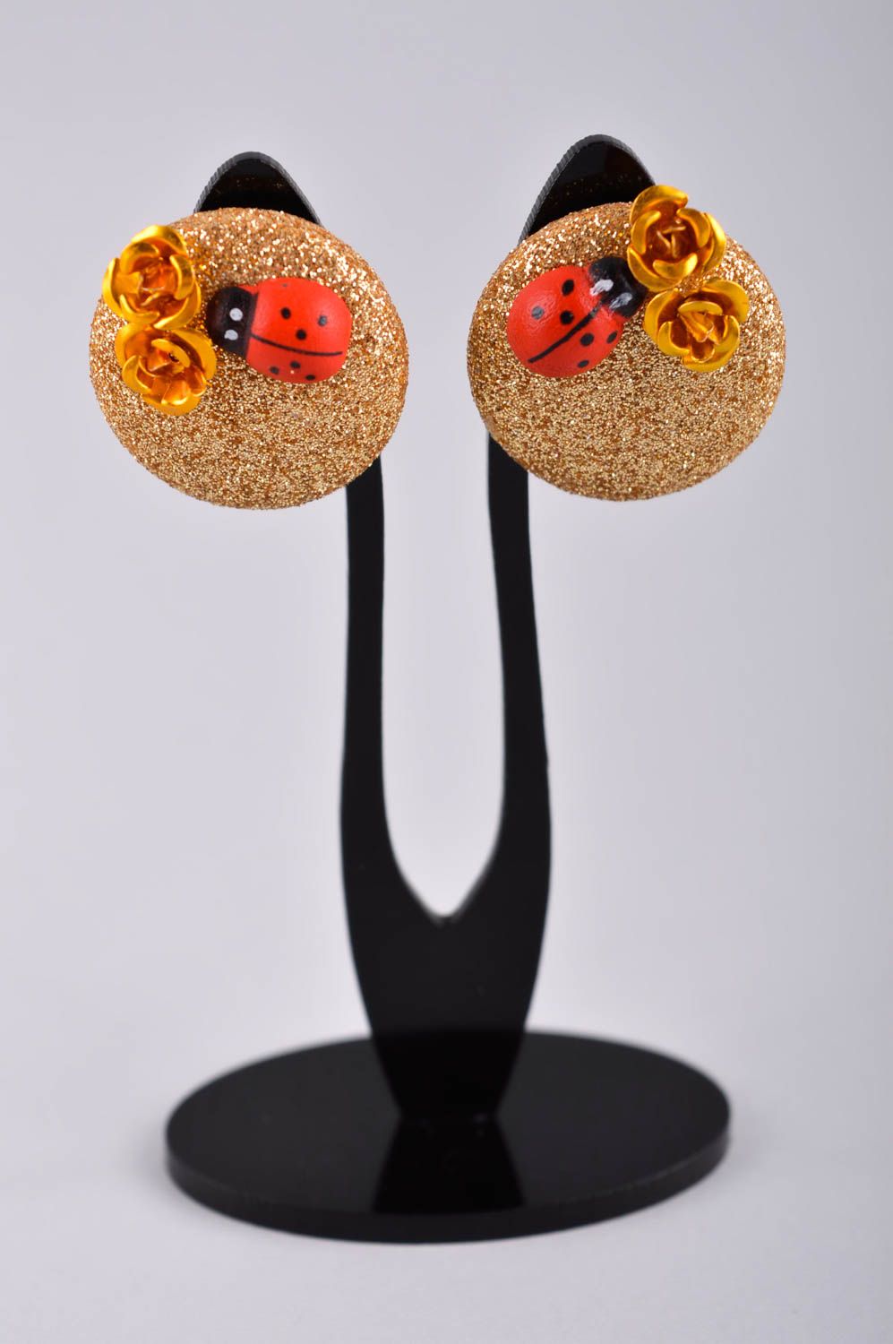 Ohrschmuck Frauen handmade Ohrringe runde Ohrstecker Schmuck Ohrringe elegant  foto 2