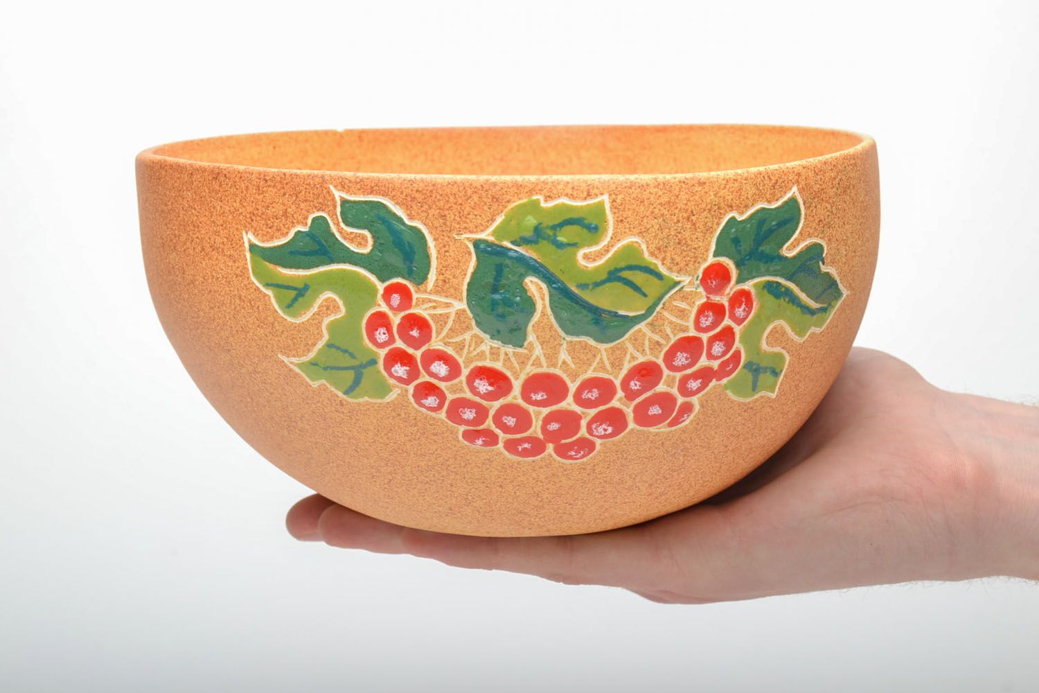 Clay bowl with painting photo 5