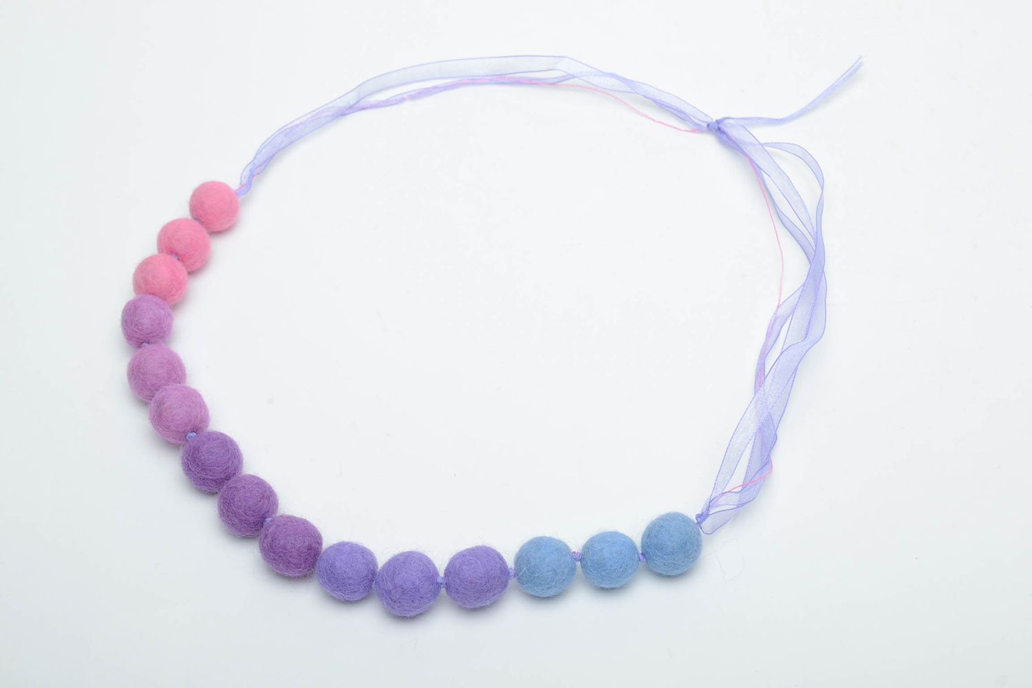 Beautiful wool felted bead necklace photo 2