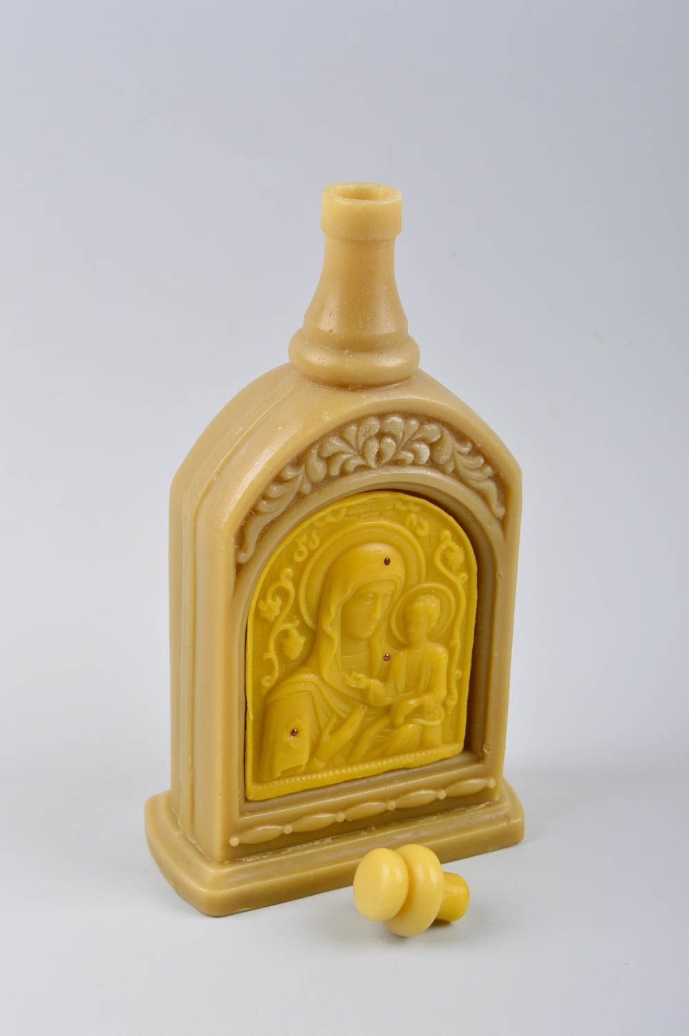 Bottle for holy water decorative bottle made of beeswax present for believer photo 5