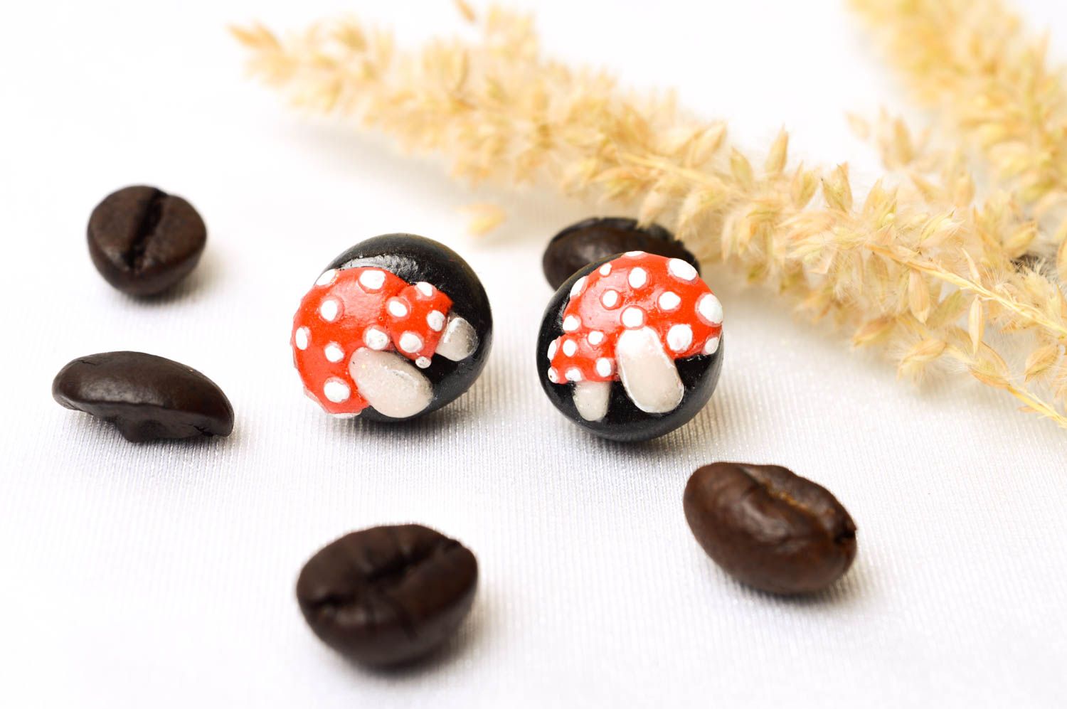 handmade stud earrings polymer clay unique jewelry designer earrings for girls photo 1