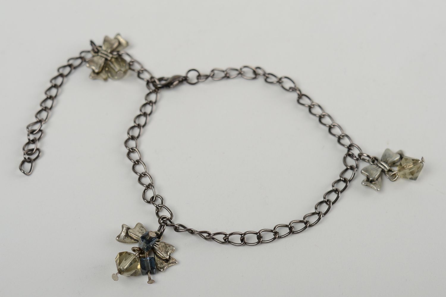 Unusual handmade metal bracelet chain bracelet with charms fashion trends photo 1