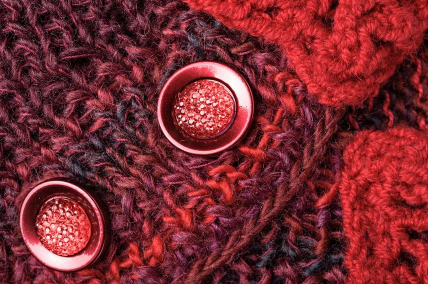 Camicetta a maglia con bottoni fatta a mano Camicetta per donna Camicetta rossa foto 4