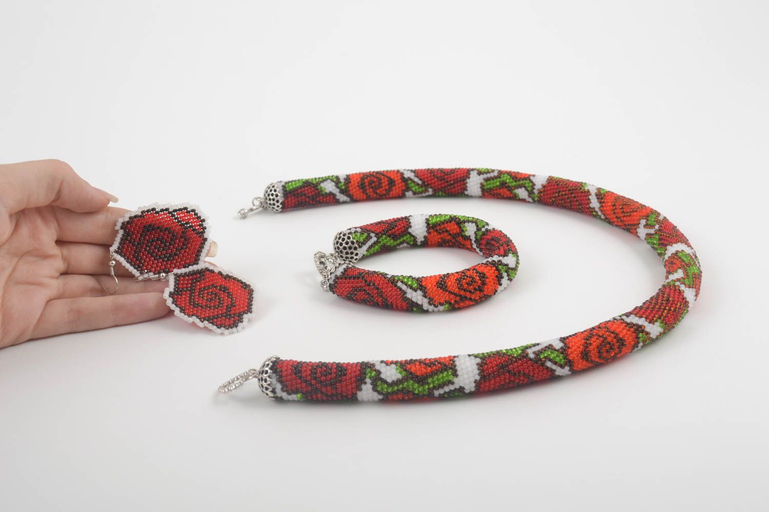 Elegant unusual necklace handmade lovely accessories beautiful bracelet photo 4