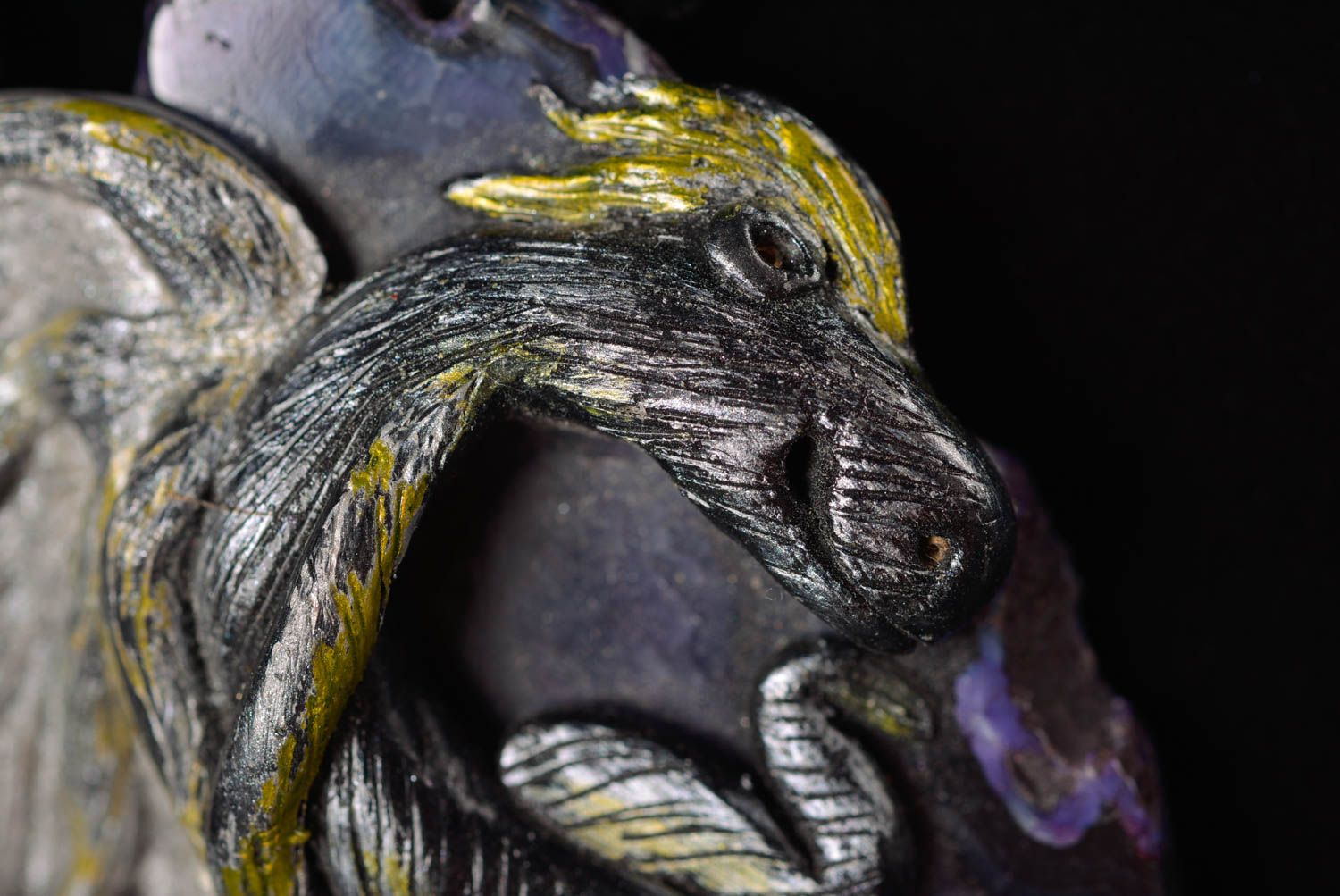Кулон из полимерной глины украшение ручной работы подвеска из пластики Дракон фото 3