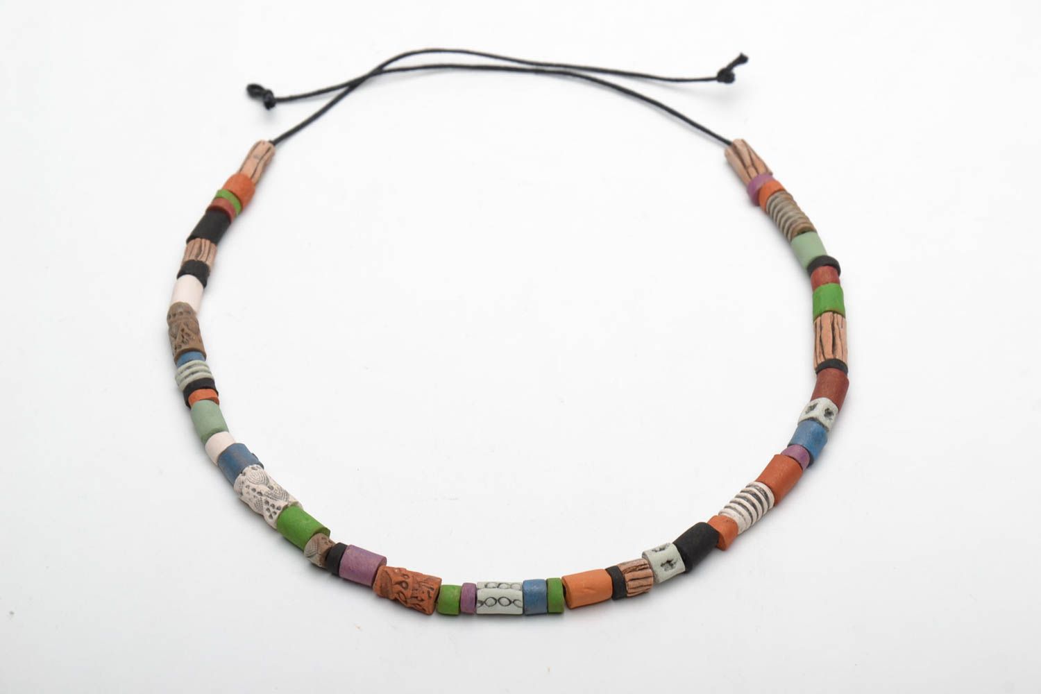 Colorful ceramic bead necklace photo 4