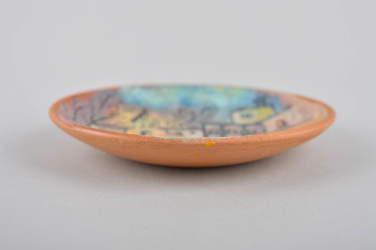 Plato de cerámica artesanal pintado utensilio de cocina elemento decorativo foto 3