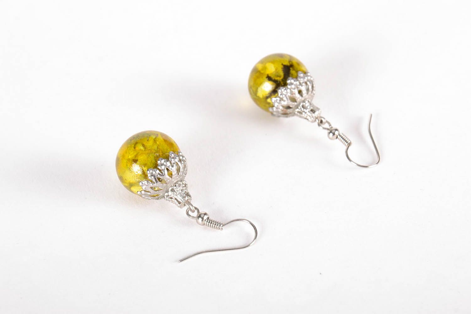 Earrings with natural flowers photo 1