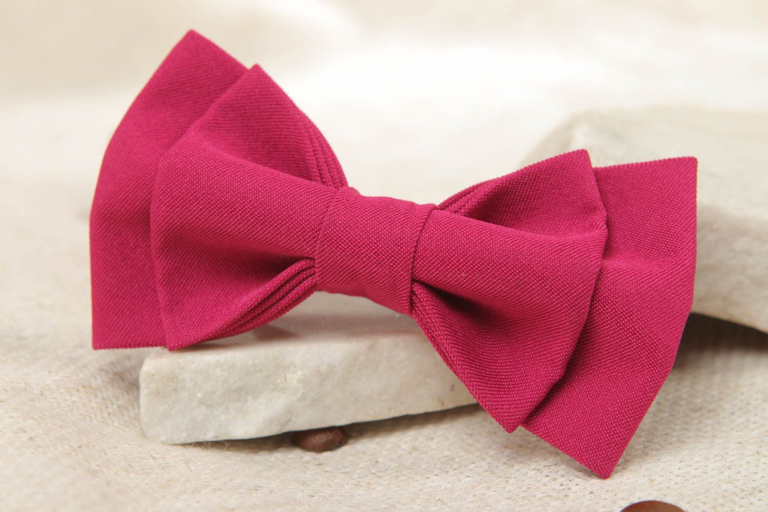 Crimson cotton bow tie photo 5