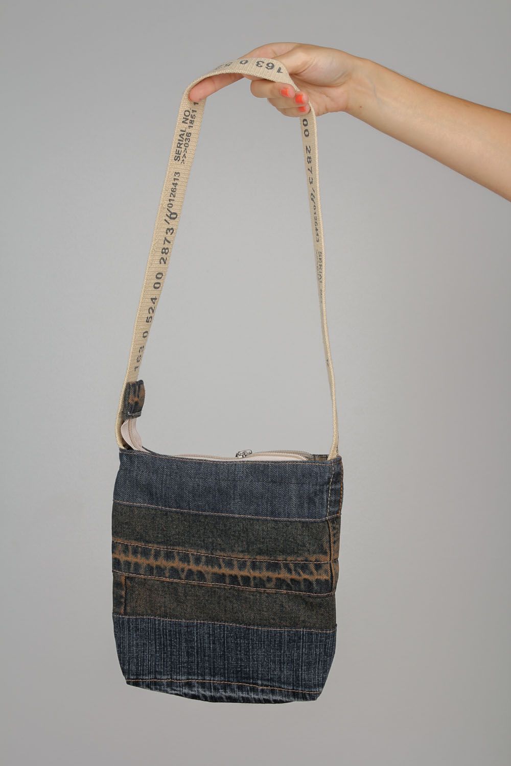 Bolsa de mujer pequeña de tela de jeans foto 3