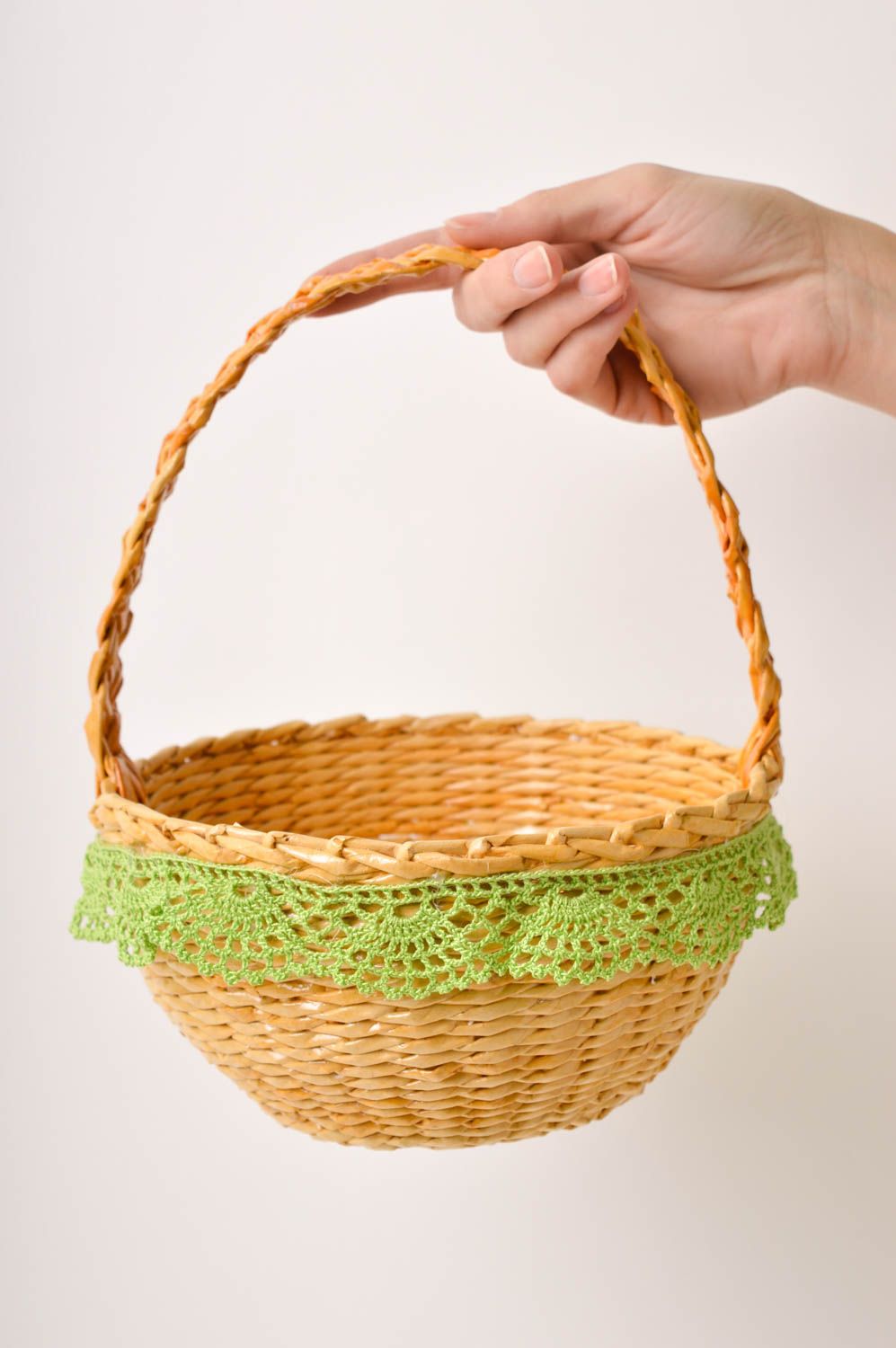Handmade wicker basket home decor stylish accessories home organizer ideas photo 5