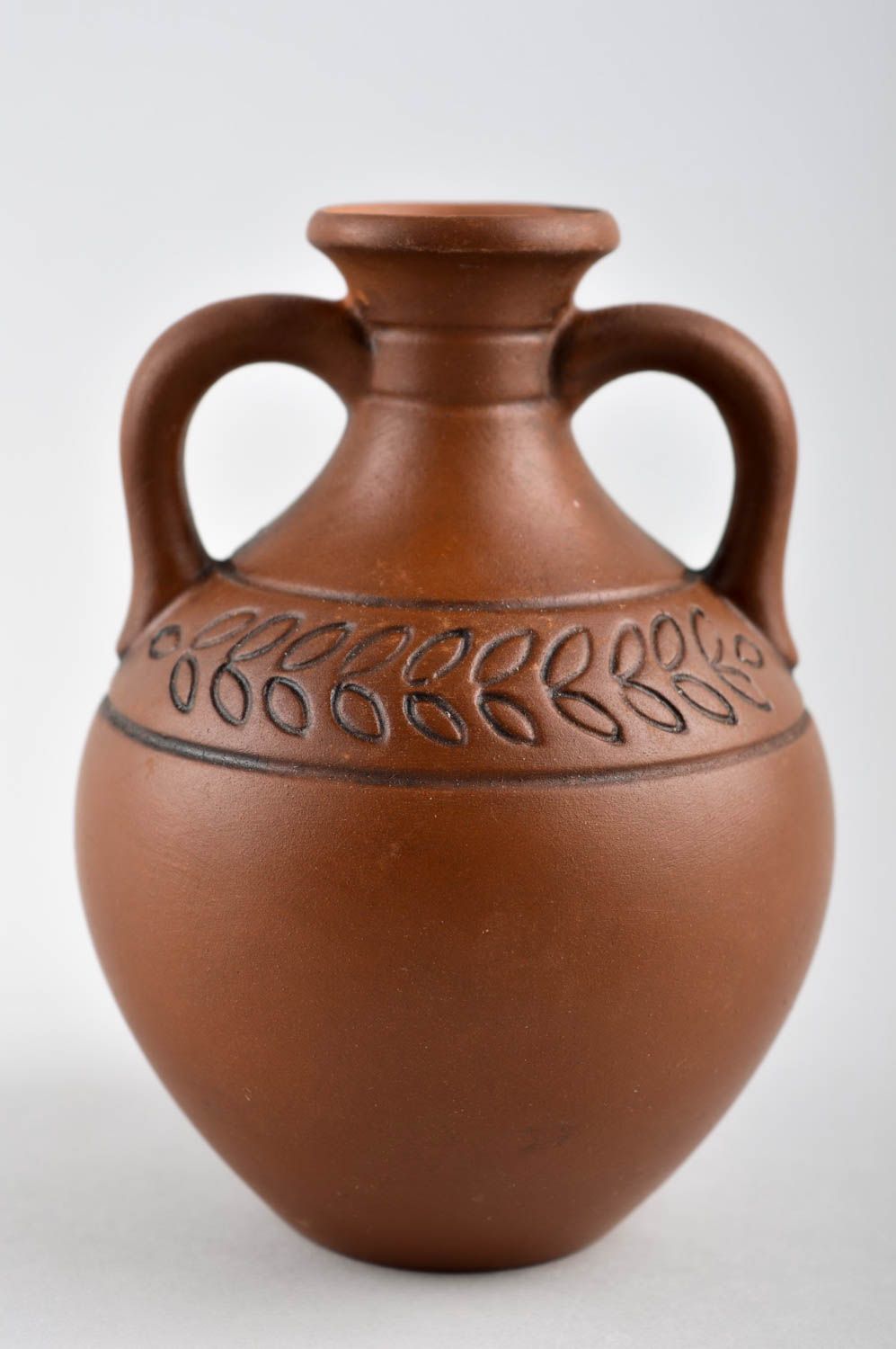 10 oz ceramic handmade wine carafe with two handles 0,44 lb photo 2