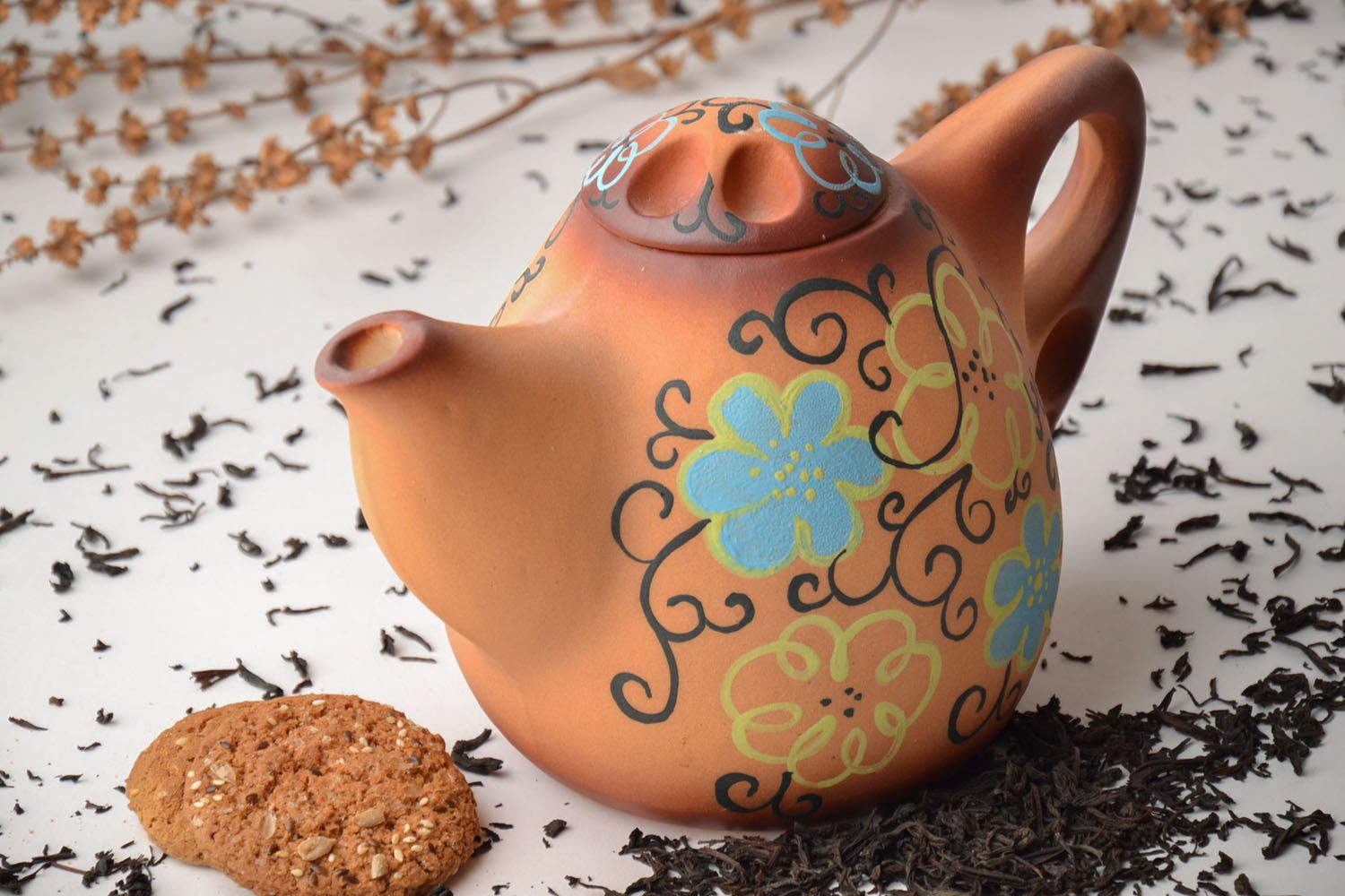 Unusual clay teapot photo 1