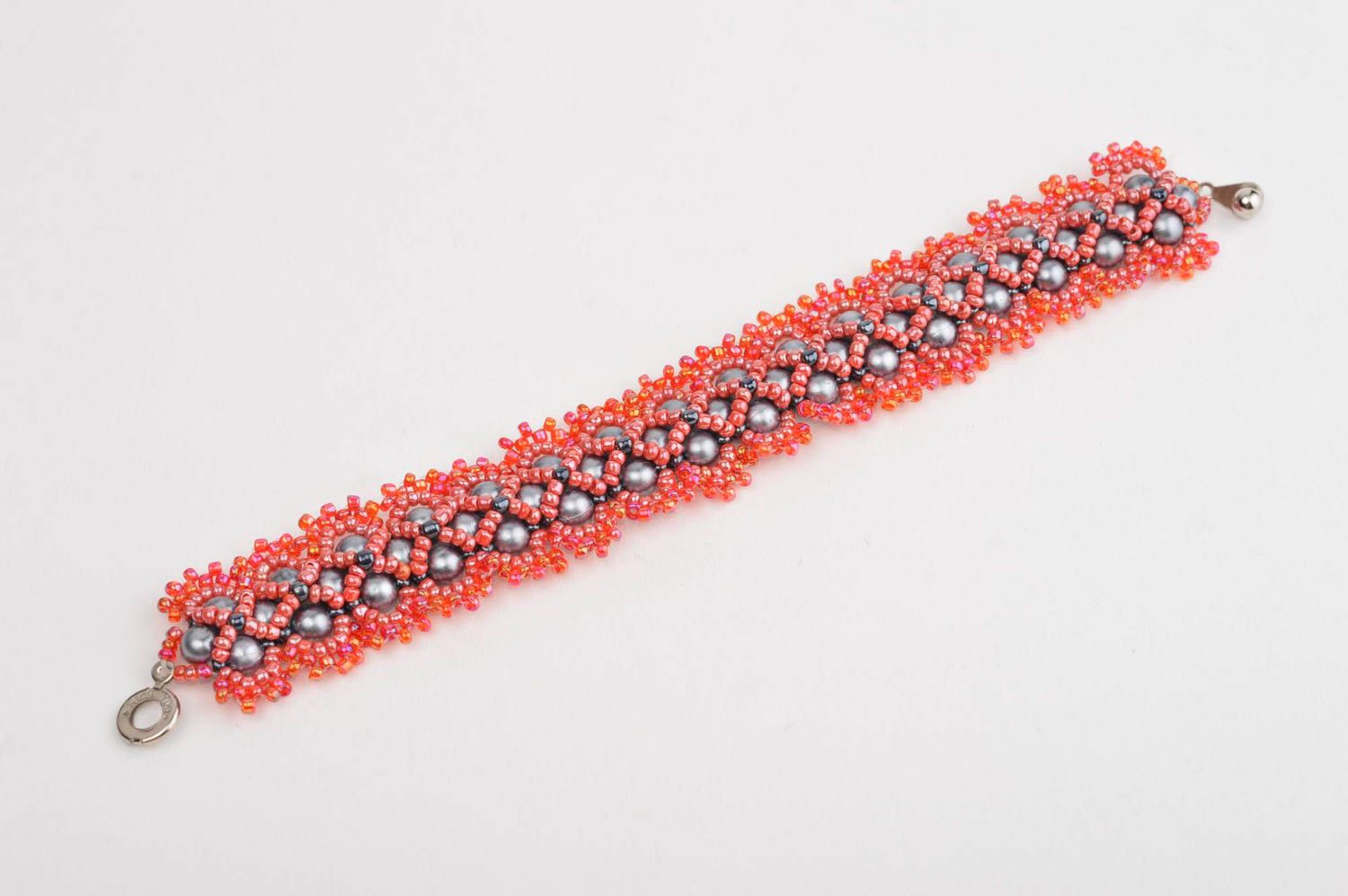 Модный браслет хэнд мэйд модная бижутерия красный браслет из бусин бисерный фото 2