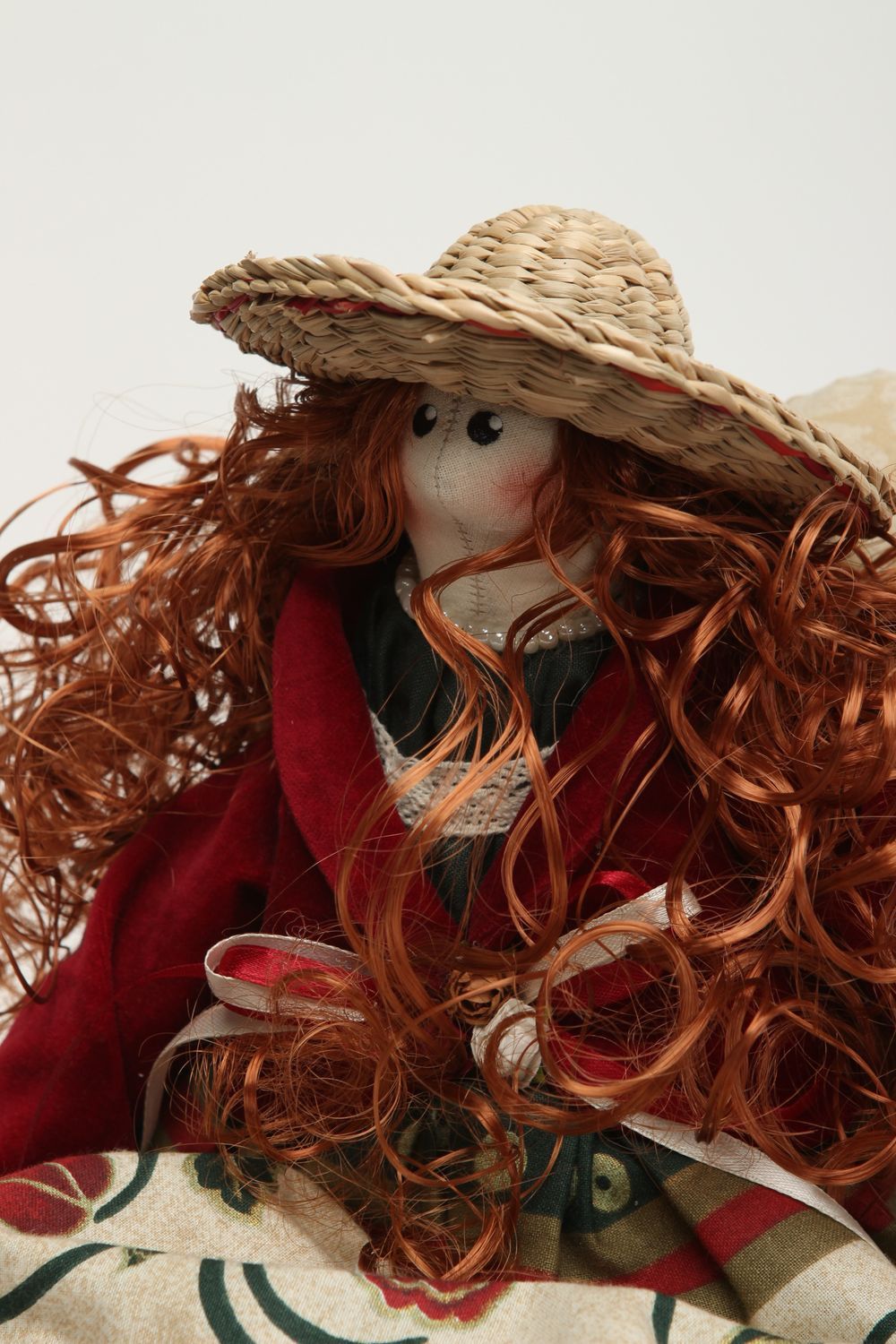 Handmade Designer Puppe im Kleid Stoff Spielzeug künstlerische schöne Puppe  foto 3