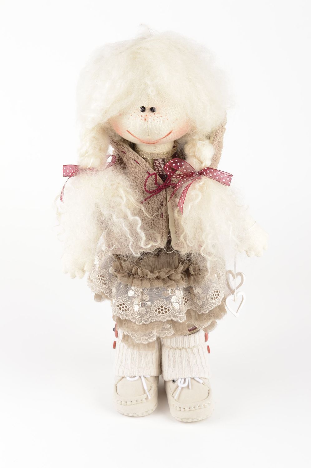 Кукла ручной работы мягкая кукла для девочки кукла из ткани льна красивая фото 2