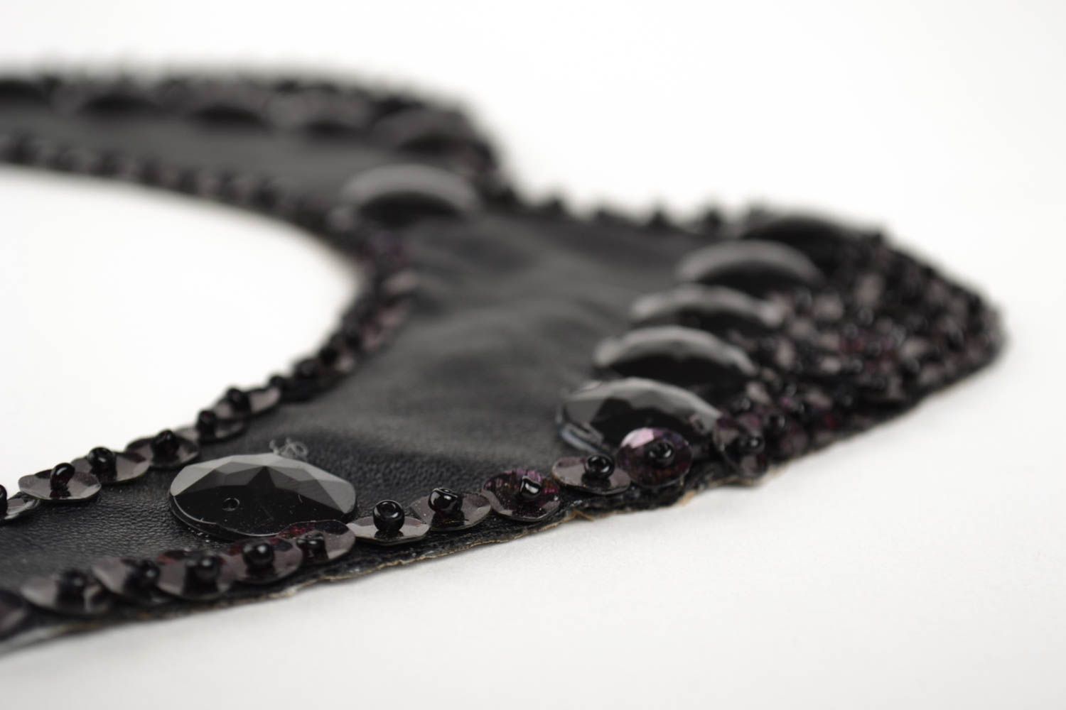 Handgefertigt Damen Kragen Halsschmuck für Damen Collier Halskette in Schwarz  foto 5