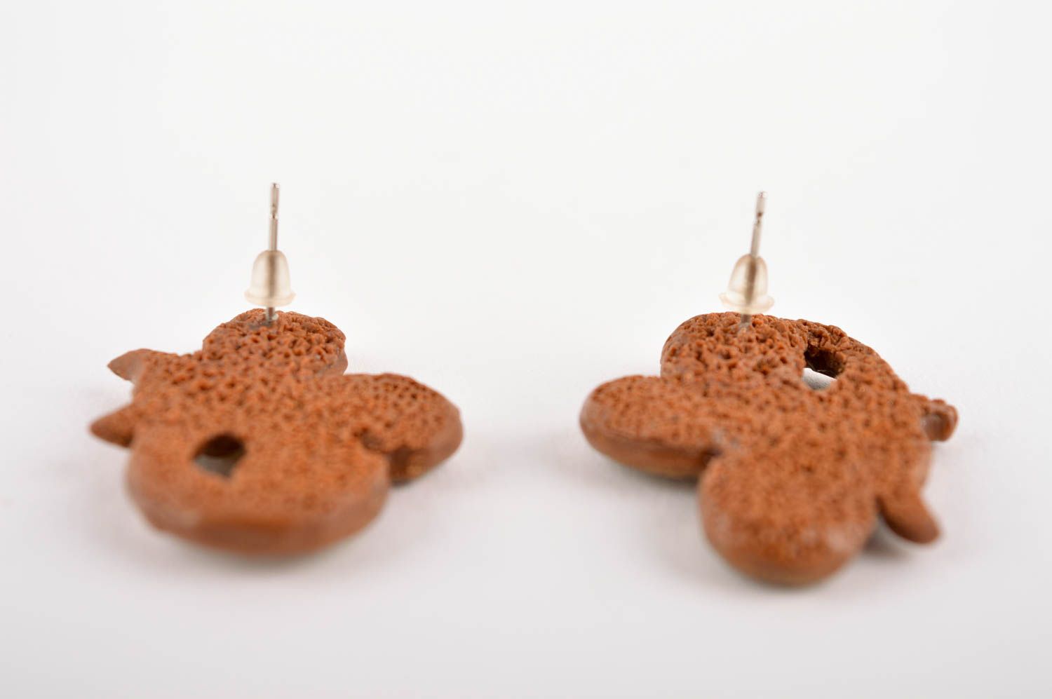 Unusual handmade plastic earrings stud earrings artisan jewelry designs photo 5
