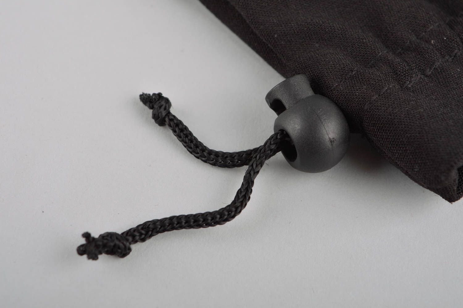 Кошелек из ткани ручной работы женский кошелек черный мешочек для монет фото 4