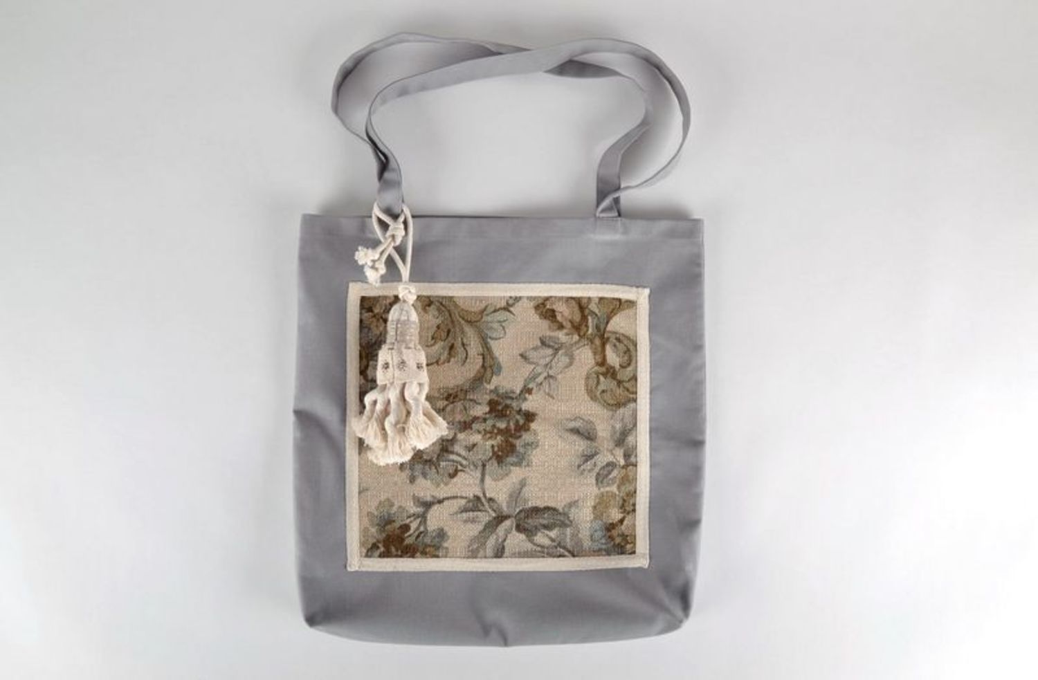 Grand sac de femme gris artisanal  photo 1