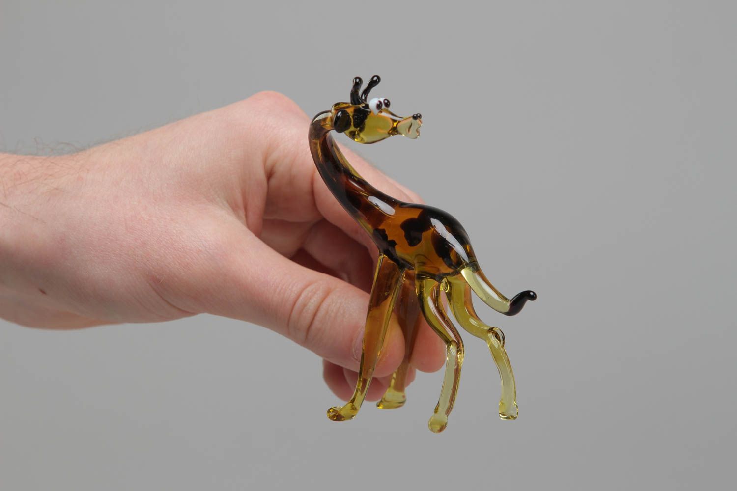Petite figurine en verre au chalumeau Girafe décoration faite main cadeau photo 4