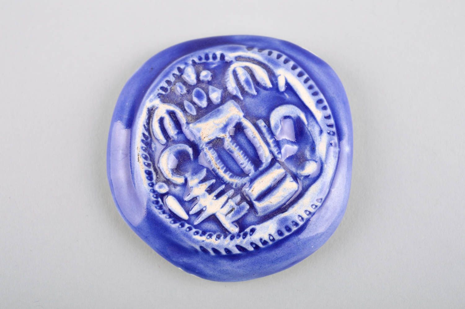 Imán de nevera artesanal souvenir original magnético para refrigerador azul foto 2
