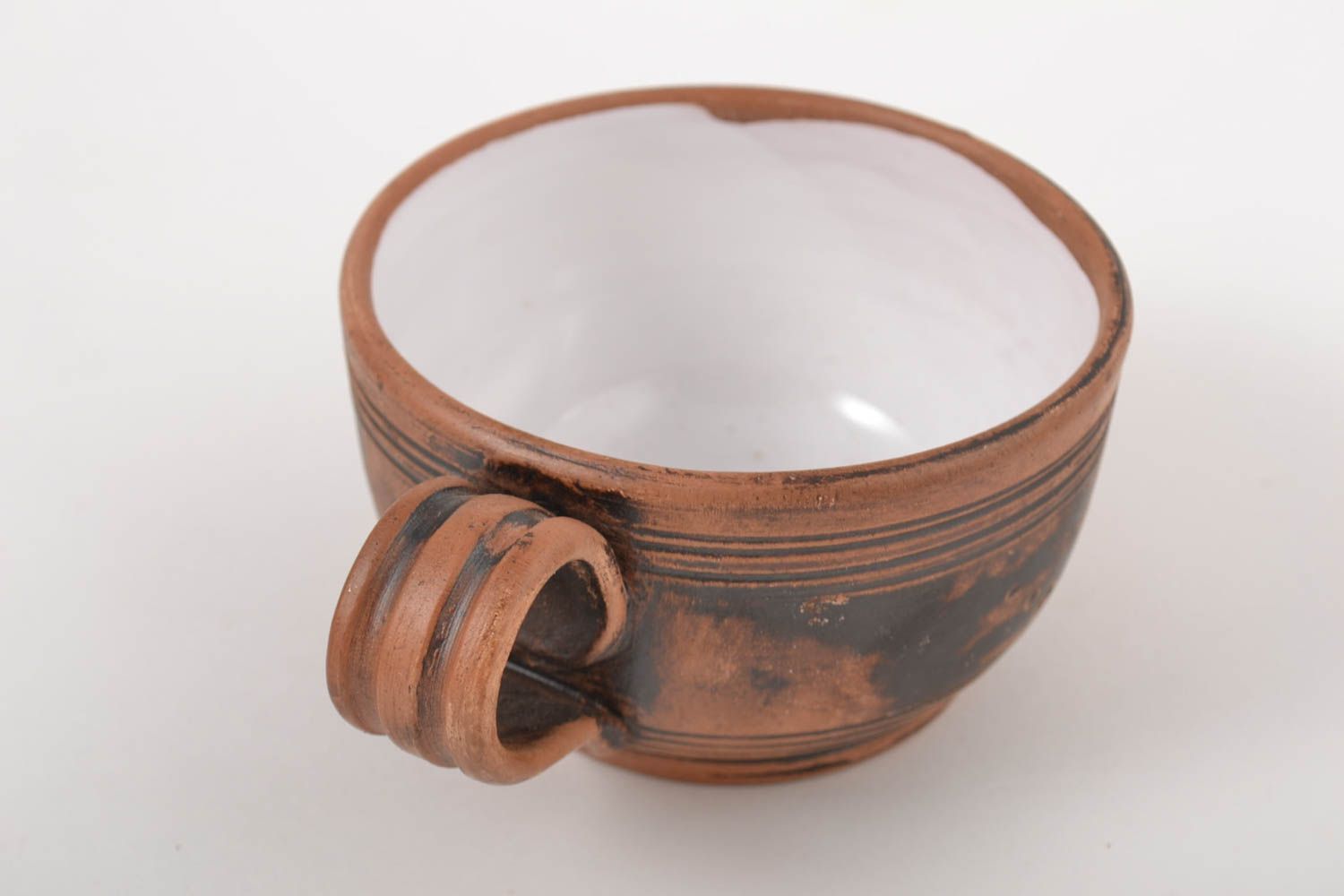 Tazza in ceramica decorativa fatta a mano tazza in argilla utensili da cucina
 foto 4