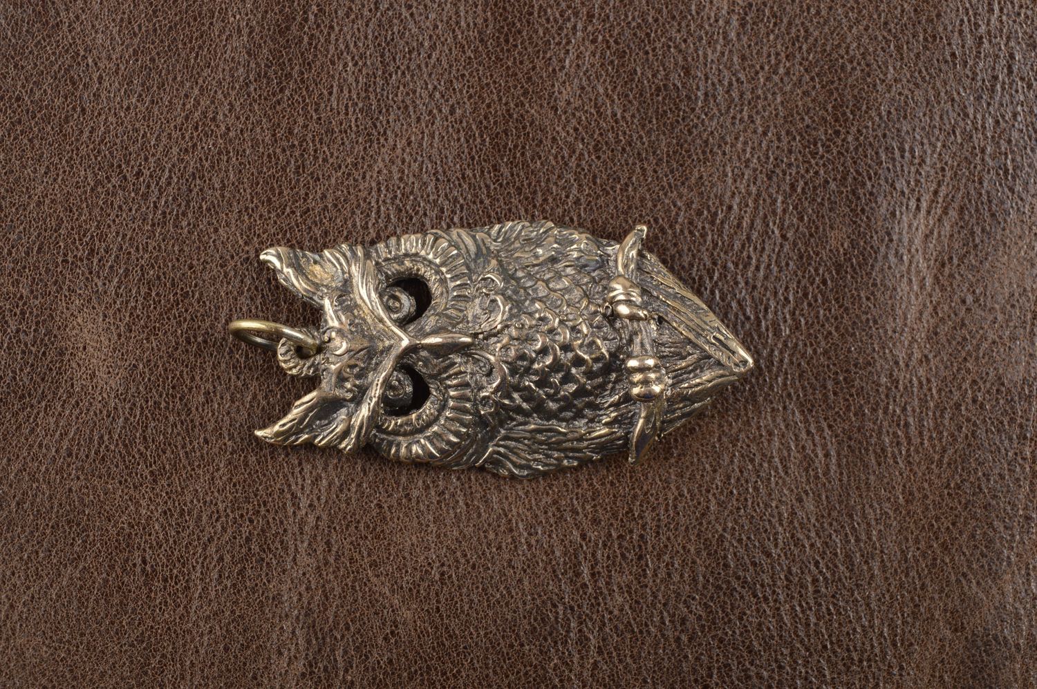 Украшение ручной работы украшение из бронзы кулон на шею красивый Сова фото 1