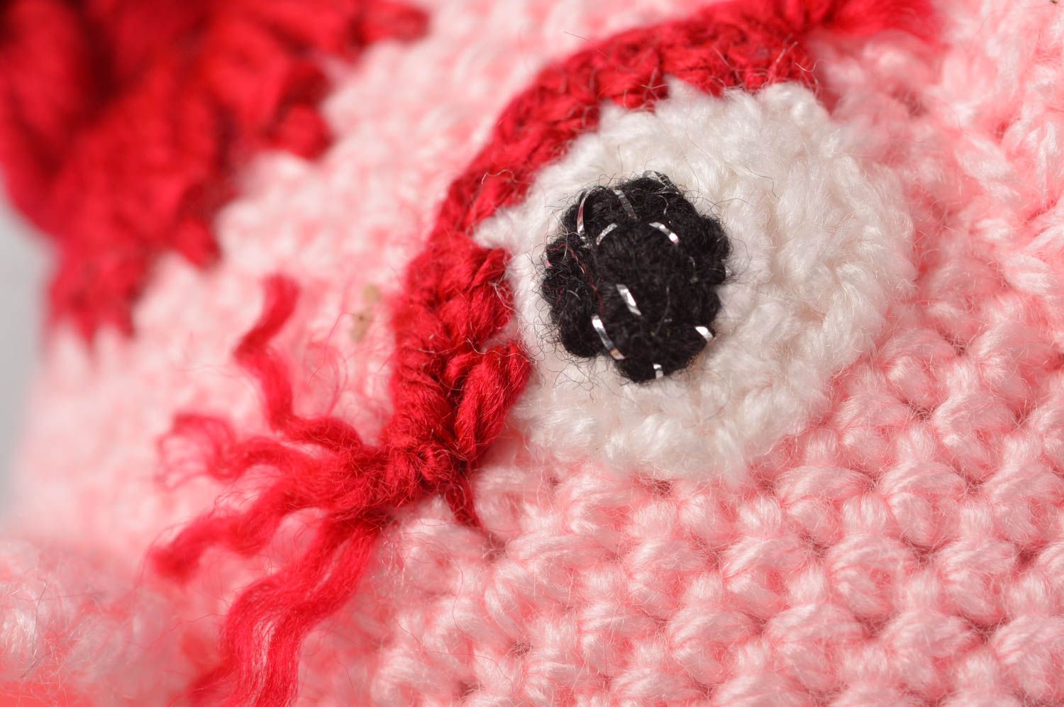 Jouet cochon rose fait main Peluche tricotée au crochet Cadeau pour enfant photo 3