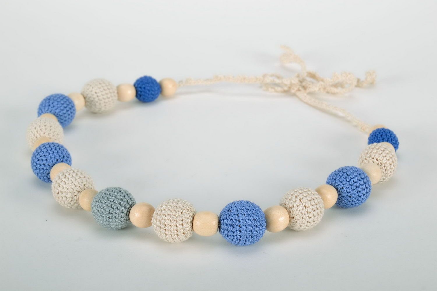 Creamy-blue sling beads photo 4